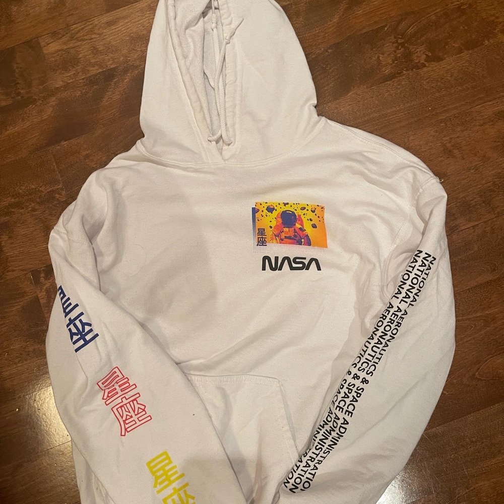 NASA White Graphic Hoodie